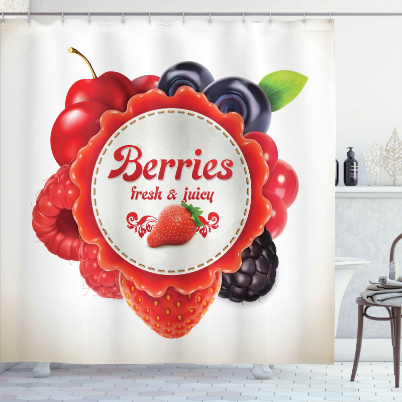 Colorful Berry Pattern Shower Curtain