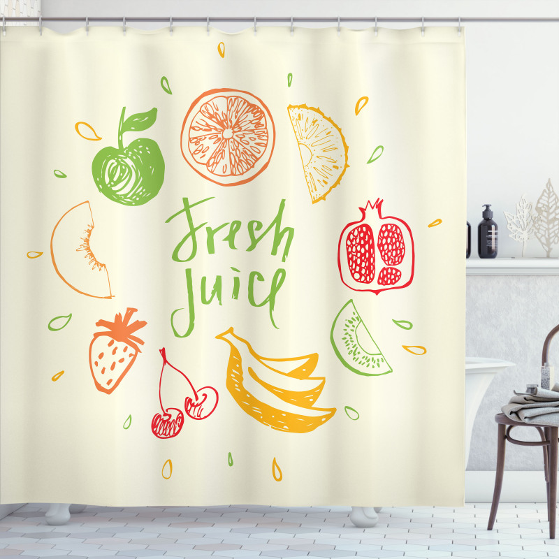 Pomegranate Peach Lime Shower Curtain