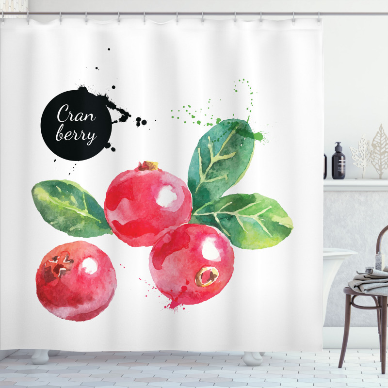 Aquarelle Cranberries Shower Curtain