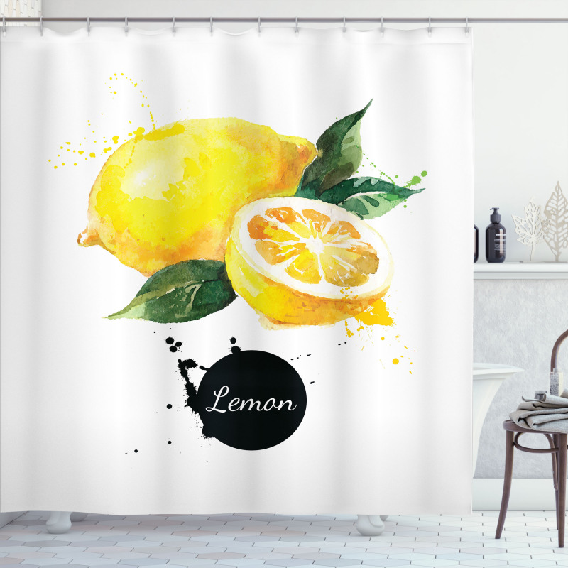 Sour Citrus Lemon Design Shower Curtain