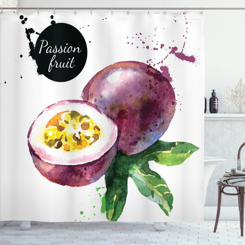 Watercolor Exotic Design Shower Curtain