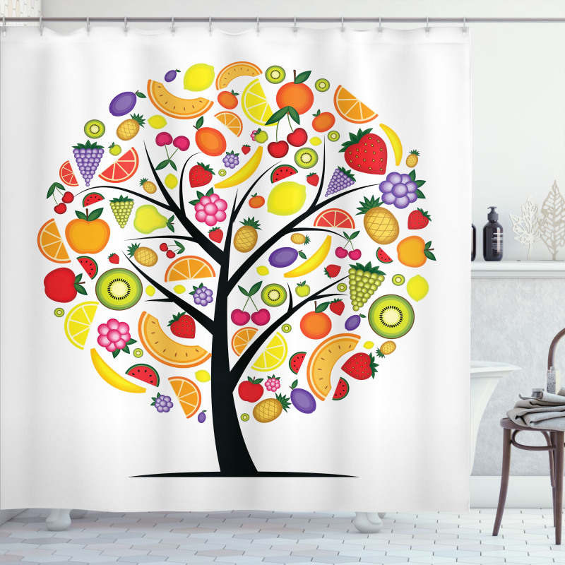 Vegetarian Tree Avocado Shower Curtain