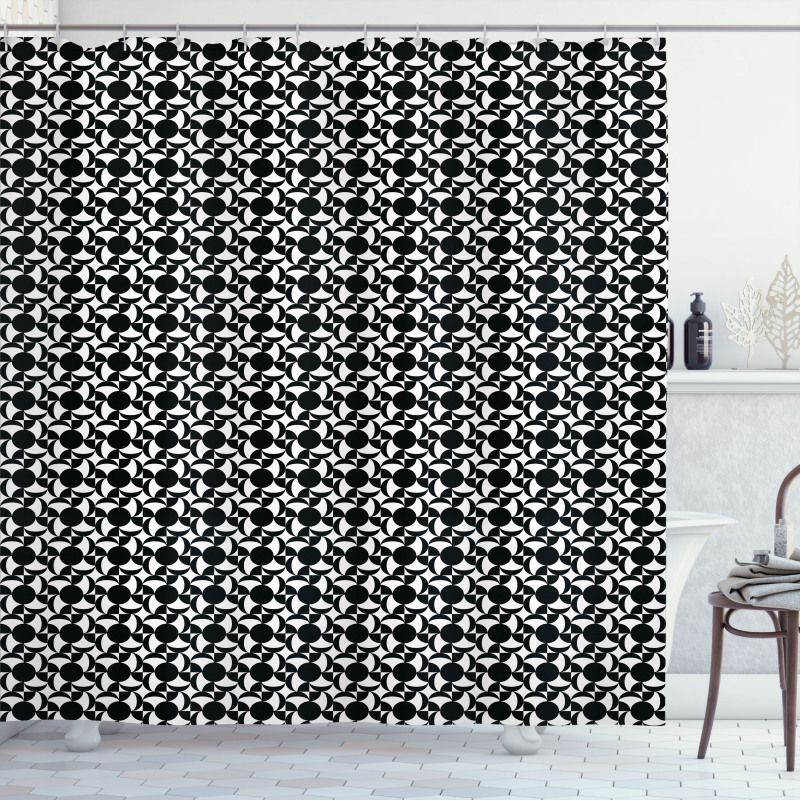 Black and White Tile Shower Curtain