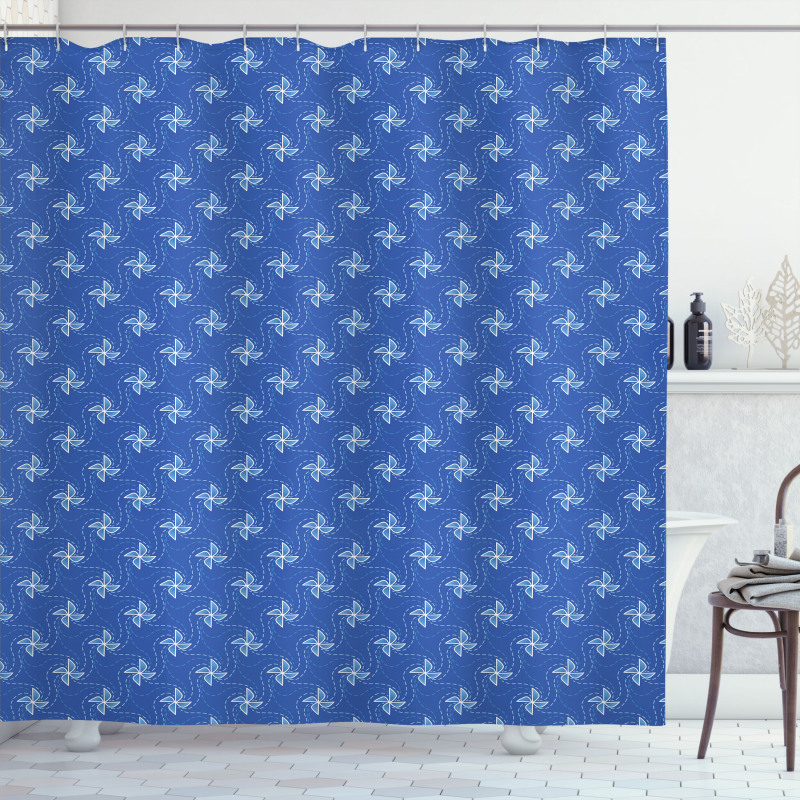 Blue Energy Pattern Shower Curtain