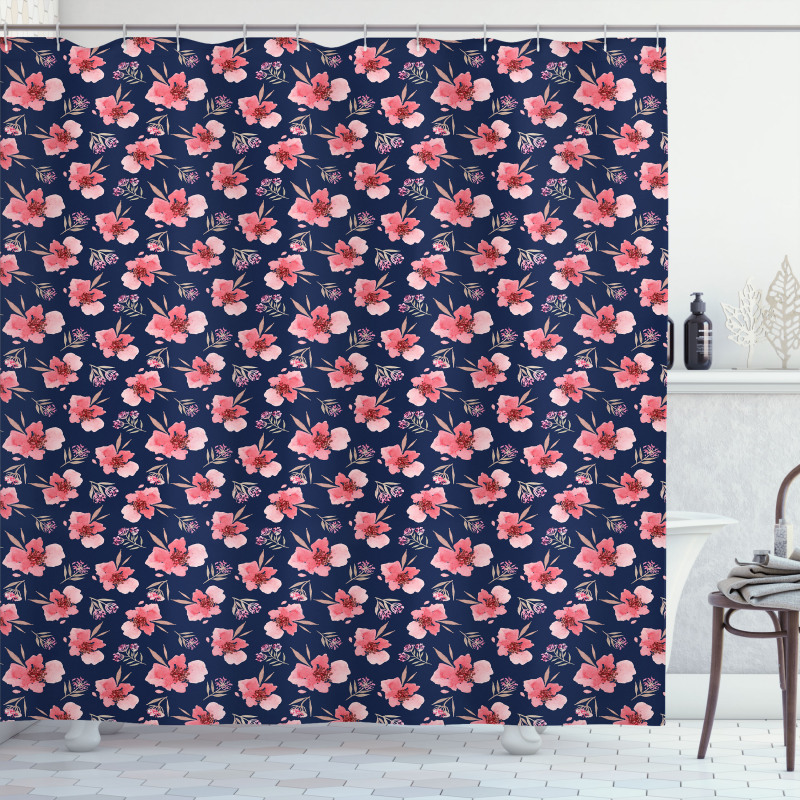 Vibrant Tropical Blooms Shower Curtain