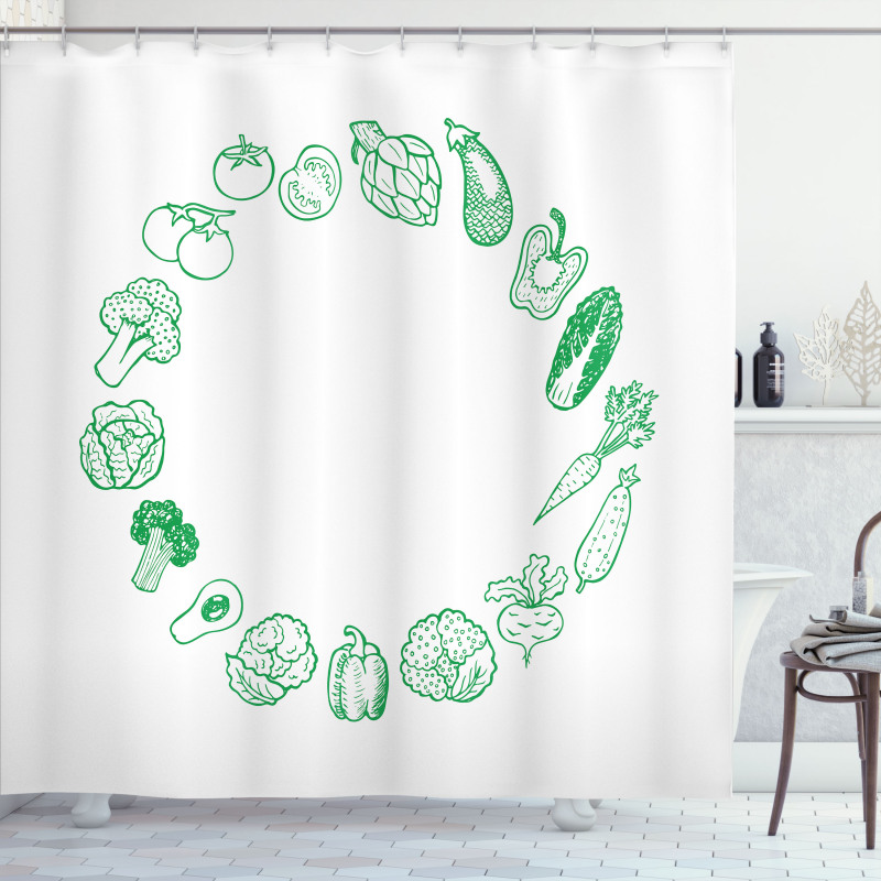 Eat More Organic Shower Curtain