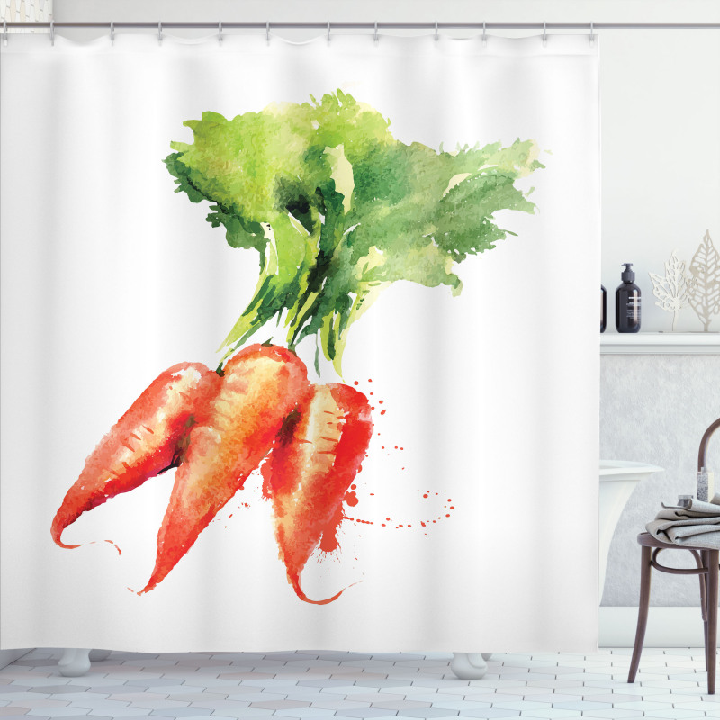Watercolor Carrot Shower Curtain