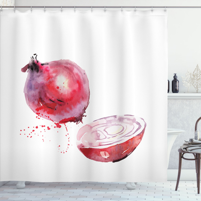 Onion Watercolors Shower Curtain