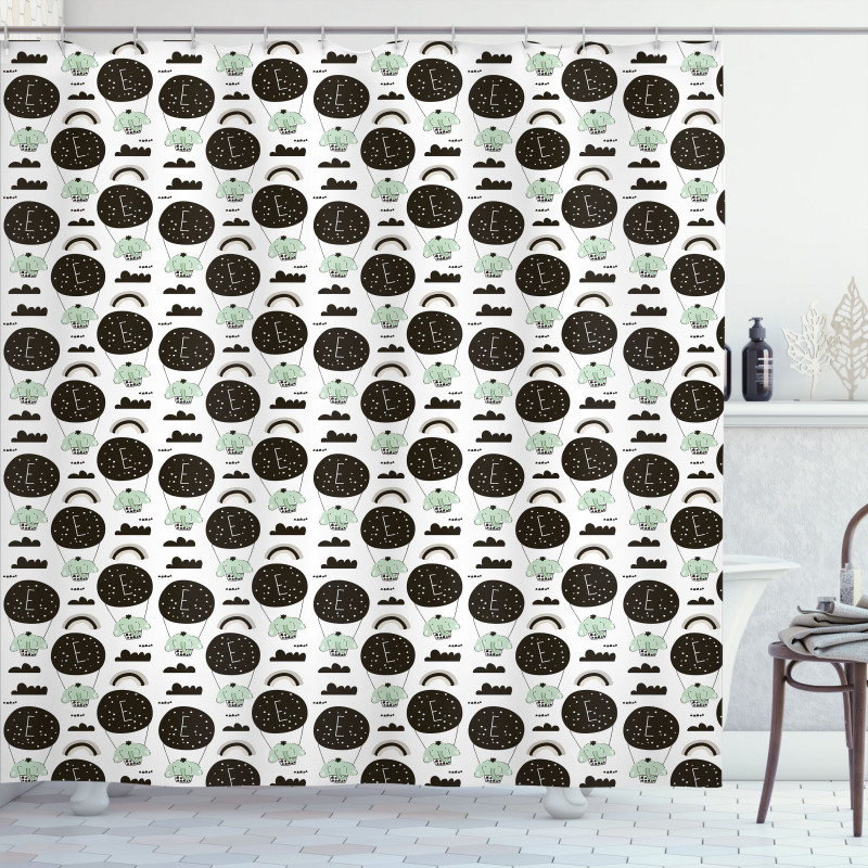 Elephants in Balloons Shower Curtain
