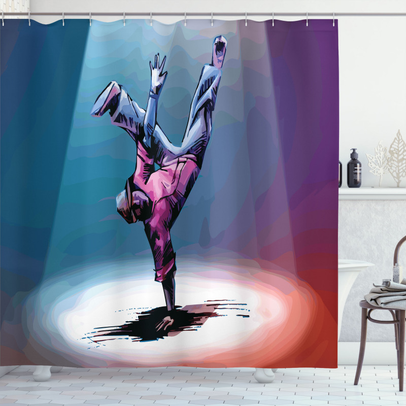 Break Dancer Sketch Shower Curtain