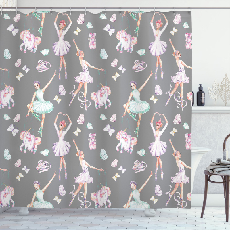 Dancers and Unicorns Shower Curtain