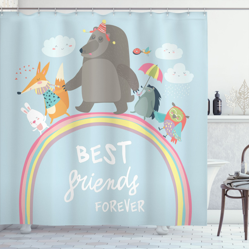 Best Animal Friends Shower Curtain