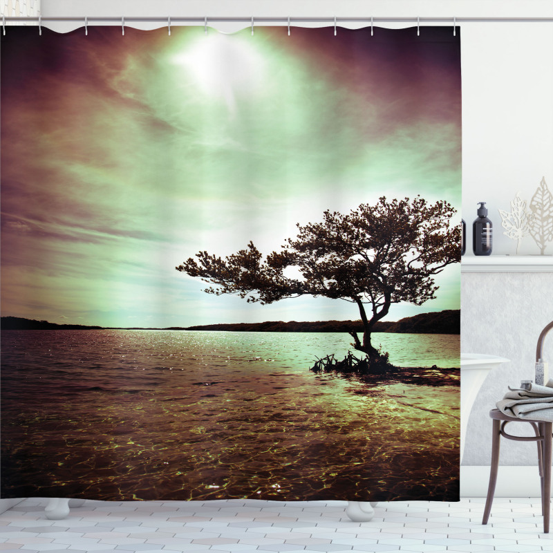 Picturesque Lakeside Shower Curtain