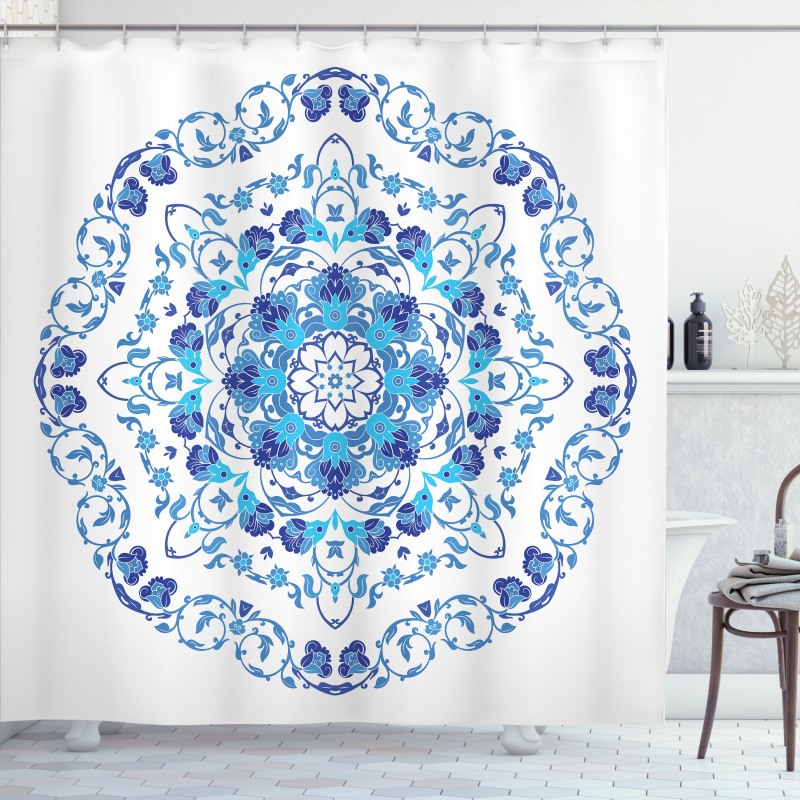 Rich Floral Ornamental Shower Curtain