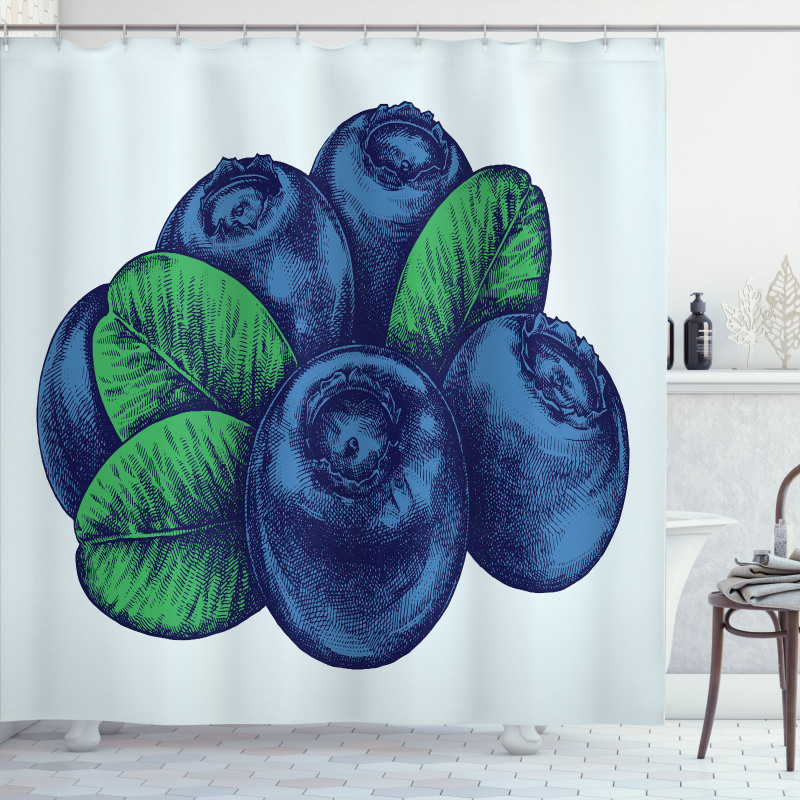 Vintage Blueberry Shower Curtain