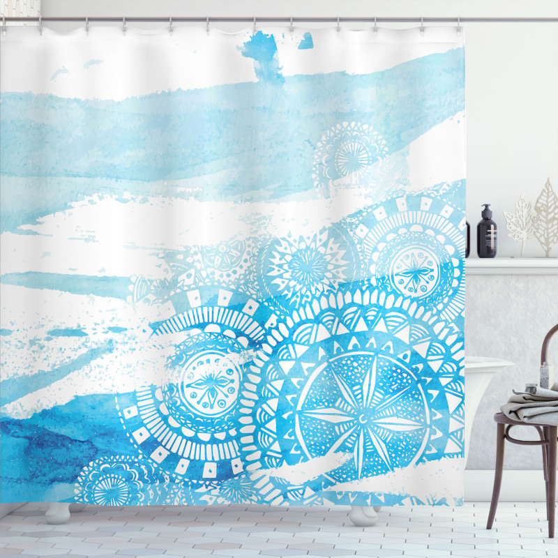 Brush Stroked Lace Shower Curtain