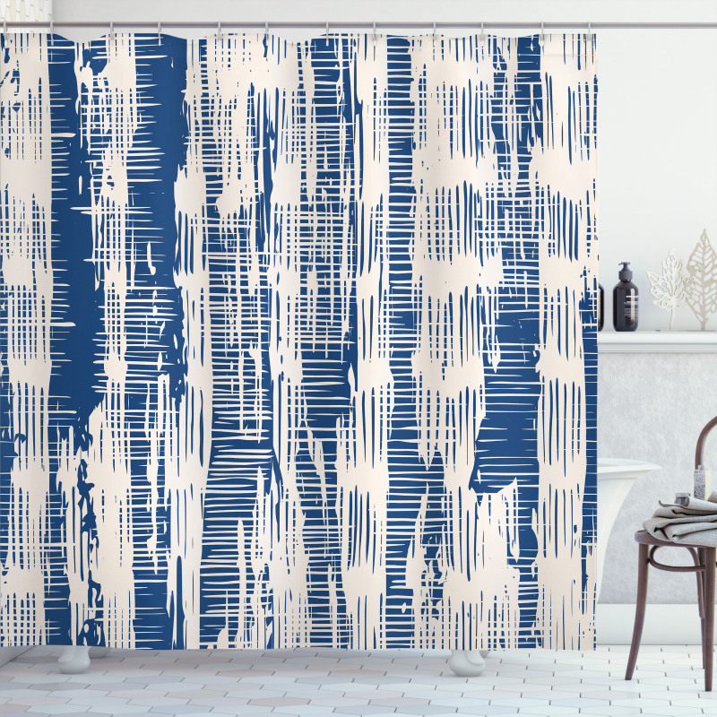 Abstract Stripy Grunge Shower Curtain