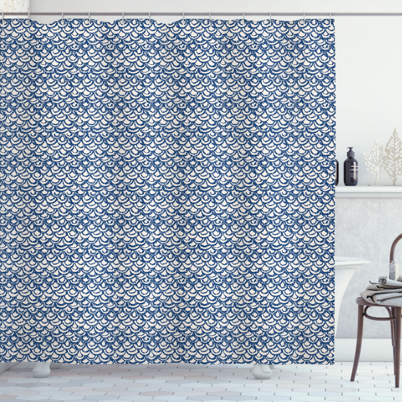 Indonesian Batik Tile Shower Curtain
