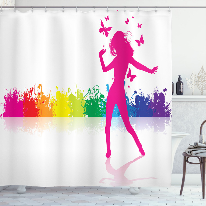Dancing Girlt Party Shower Curtain