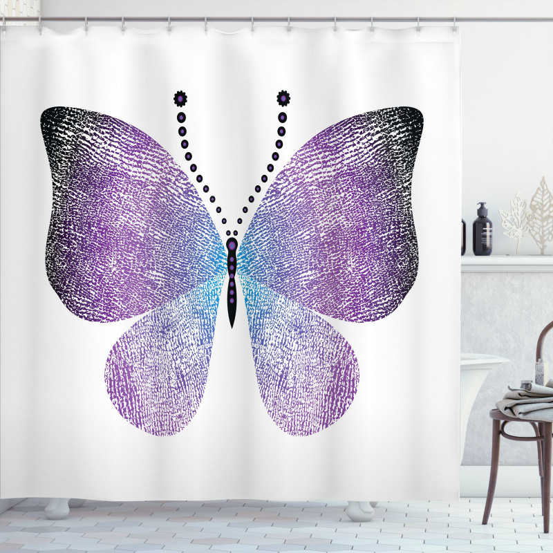 Pointillist Butterfly Shower Curtain