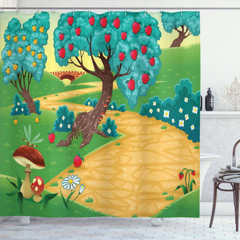 Apple Tree and Dragonfly Shower Curtain