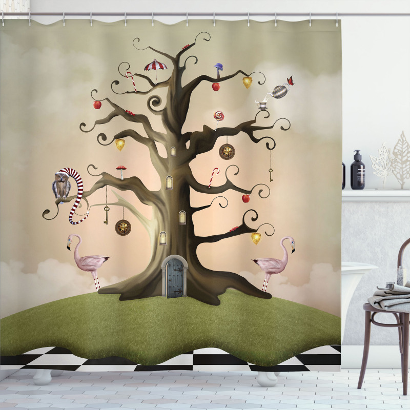 Ornamented Leafless Bole Shower Curtain