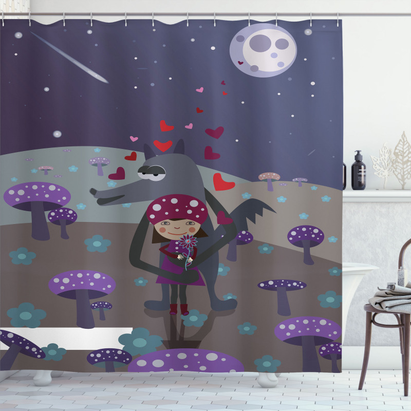 Red Riding Hood and Wolf Shower Curtain