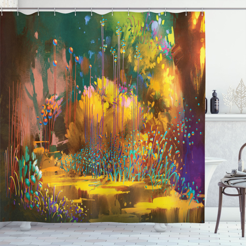 Hypnotic Jungle Plants Shower Curtain