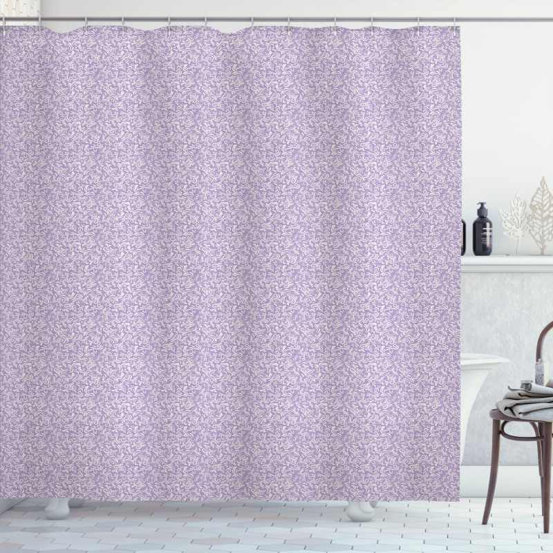 Scroll Style Curly Leaves Shower Curtain