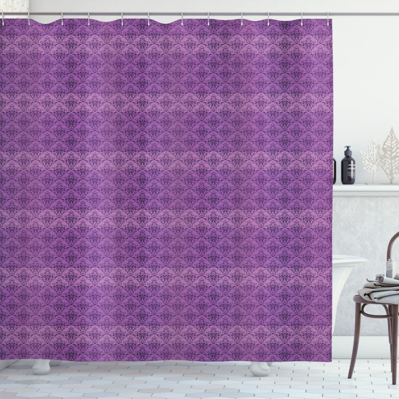 Rococo Damask Purple Shower Curtain