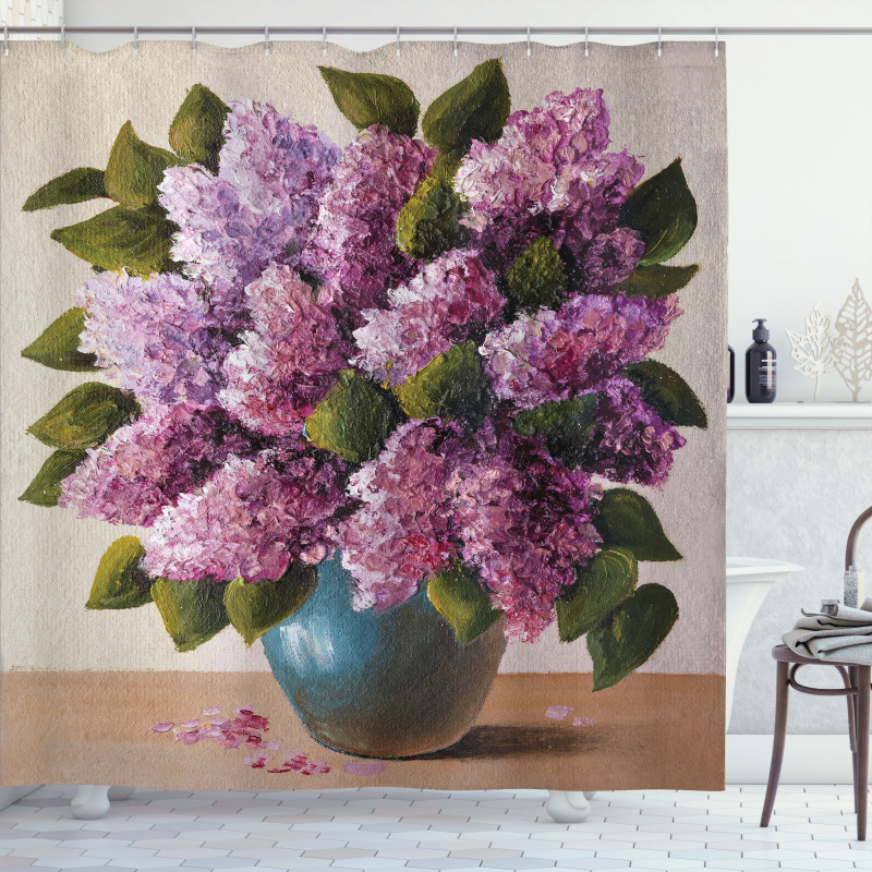 Lilac Bouquet Artwork Shower Curtain