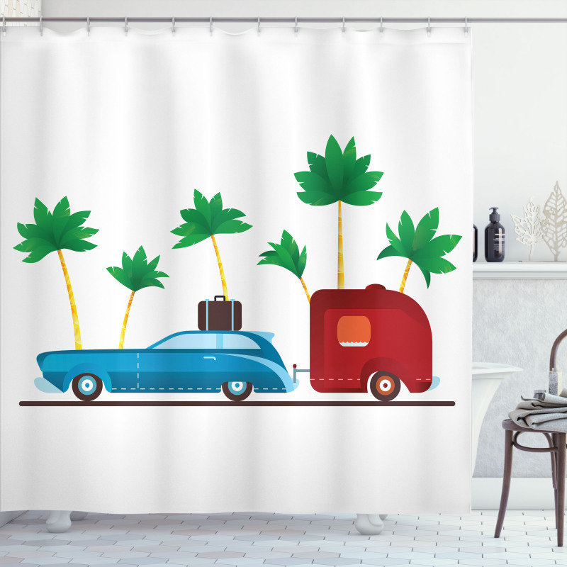 Exotic Travel Theme Shower Curtain