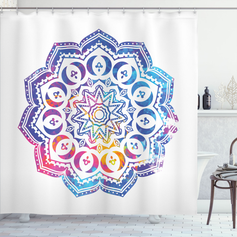 Mandala Effect Soft Colors Shower Curtain