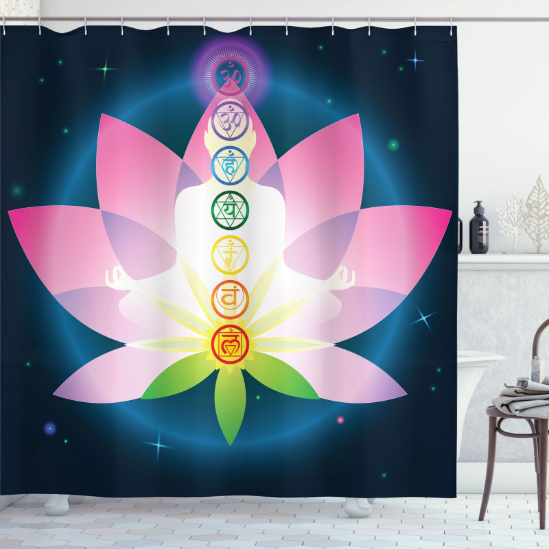 Lotus Flower Muladhara Shower Curtain