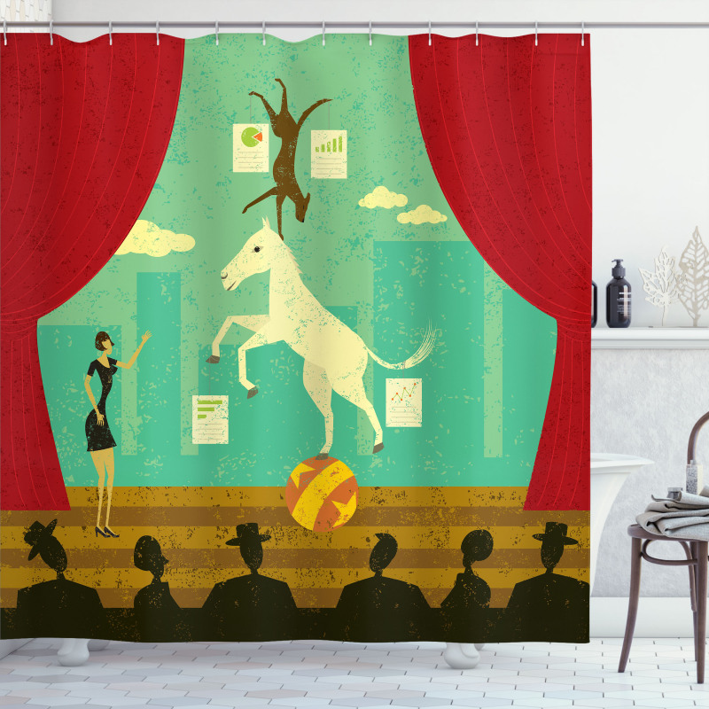 Horse Hound Show Stage Shower Curtain