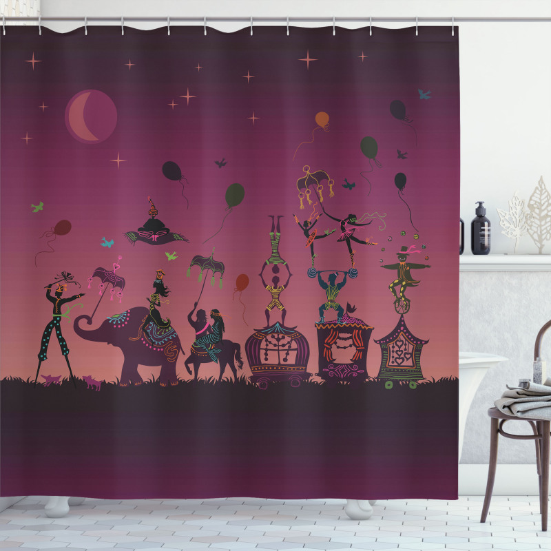 Circus Crowd Travelling Shower Curtain