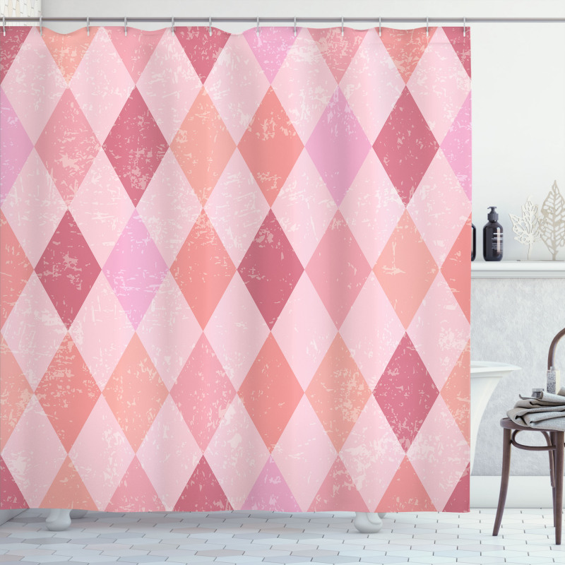 Harlequin Diamond Pattern Shower Curtain