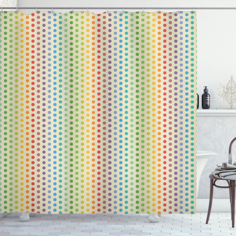 Colorful Dots Spectrum Shower Curtain