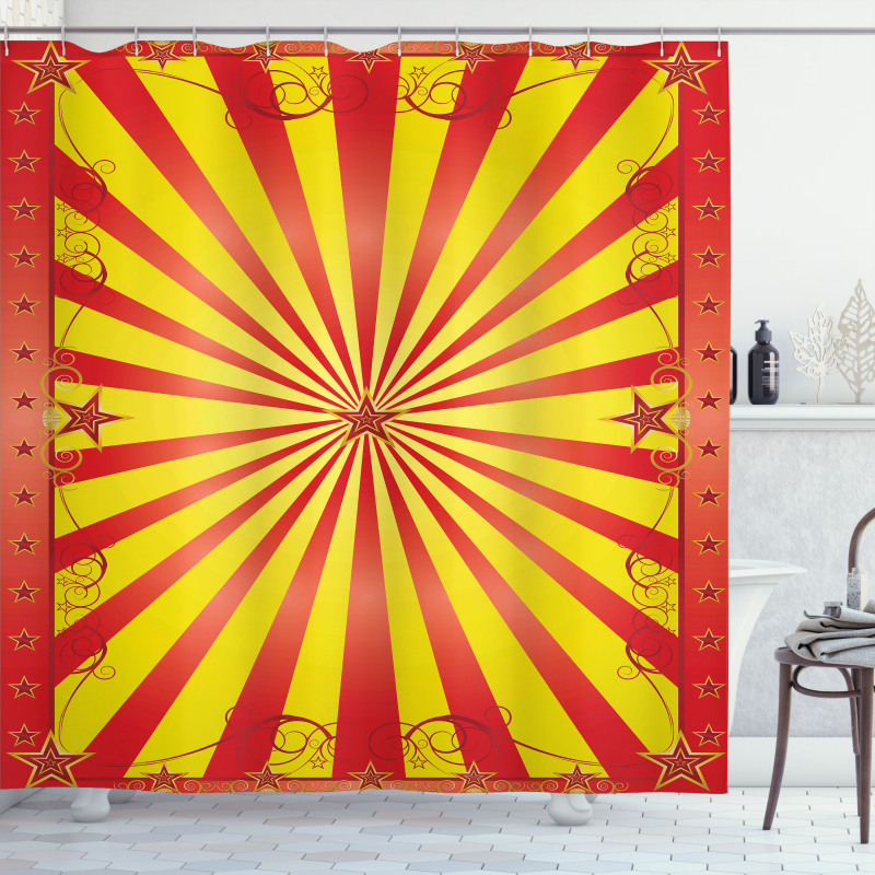 Retro Flyer Background Shower Curtain