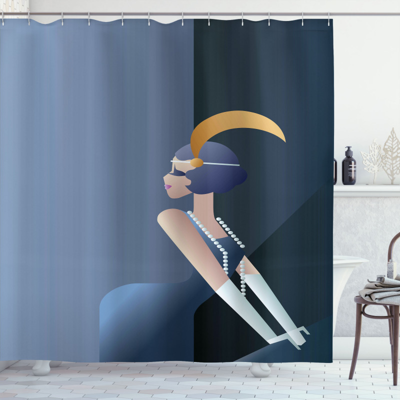 20s Style Flapper Lady Shower Curtain