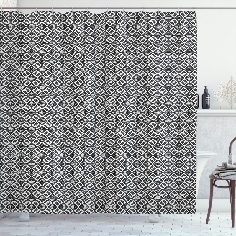 Echeloned Quadrats Shower Curtain