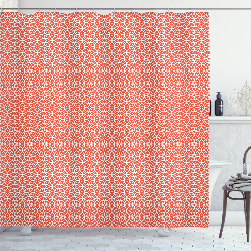 Lacy Floral Pattern Shower Curtain