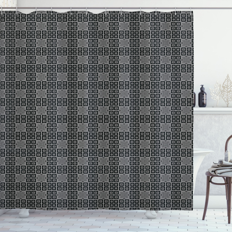 Trapped Quadrangular Shower Curtain