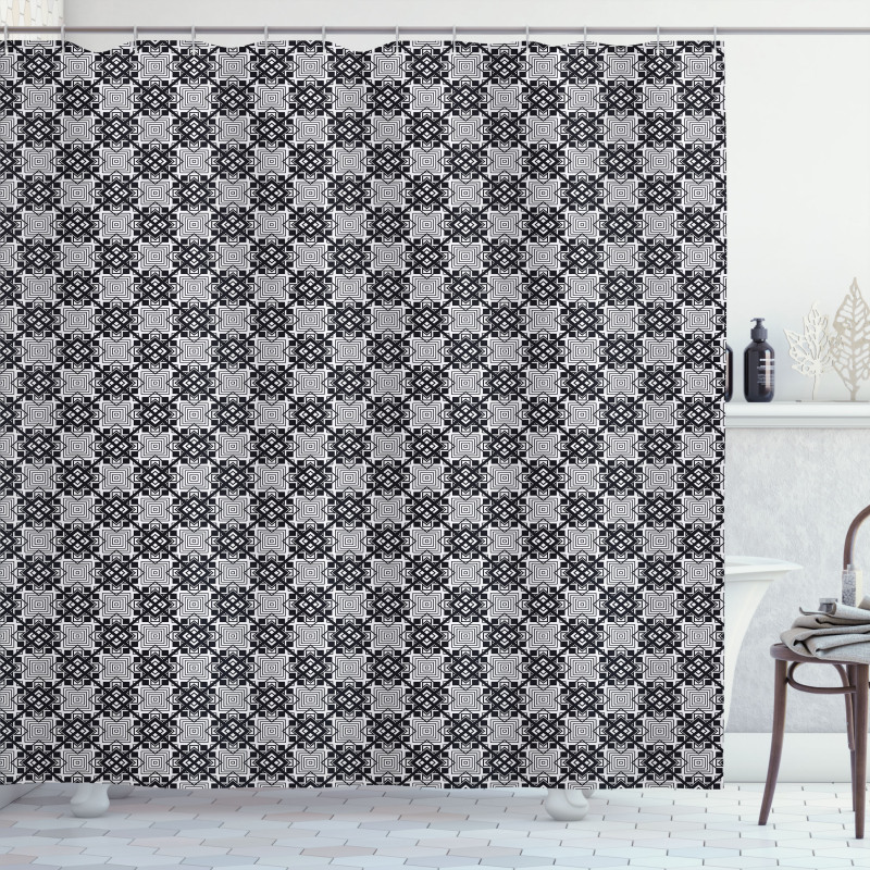 Overlapping Diamonds Shower Curtain