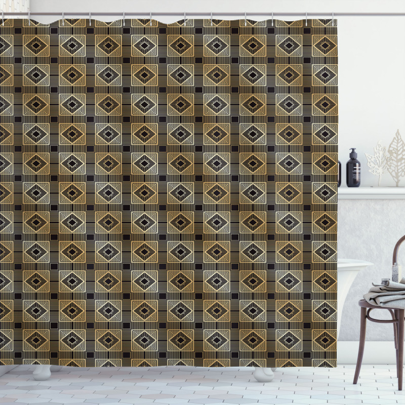 Castellated Diamonds Shower Curtain