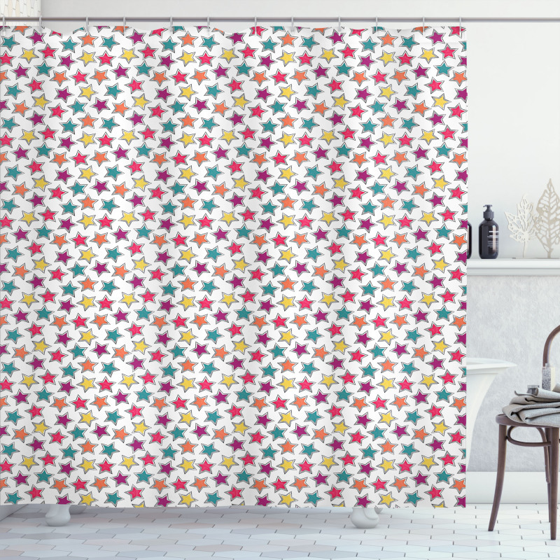 Graphic Stars Youth Shower Curtain