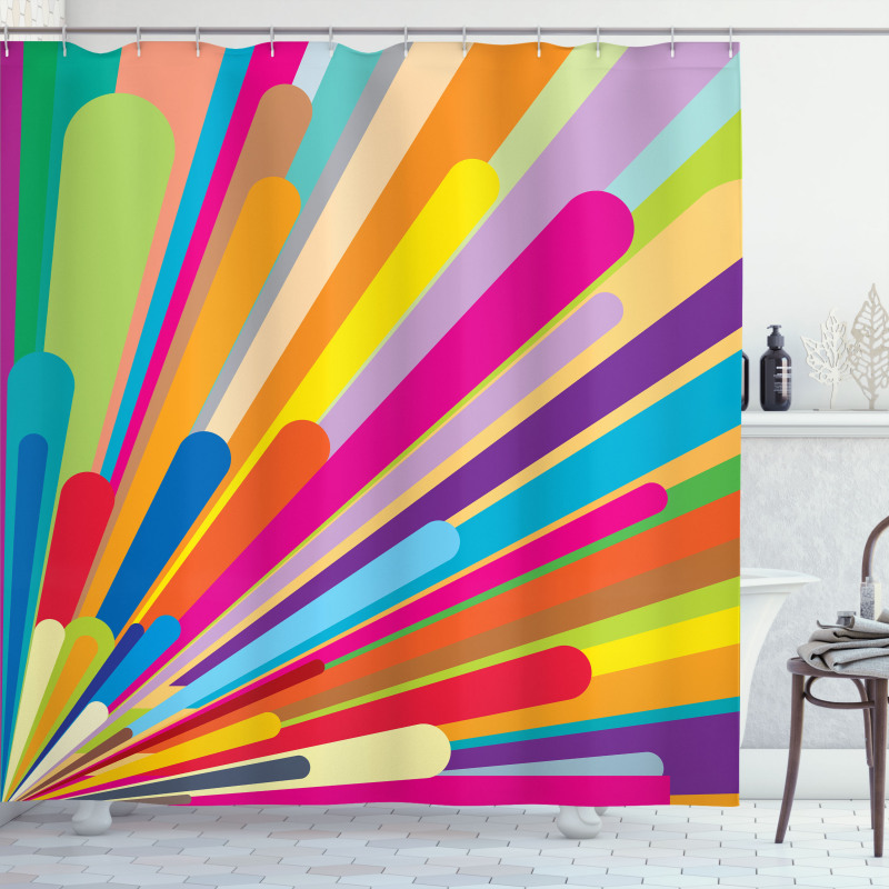 Burst of Lines Shower Curtain