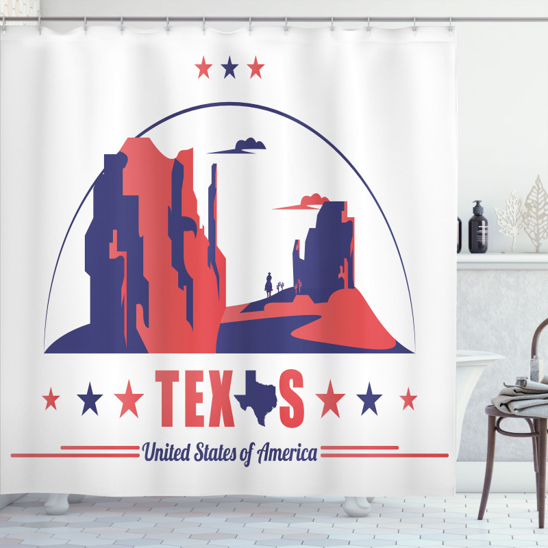 State Map Cowboy Shower Curtain