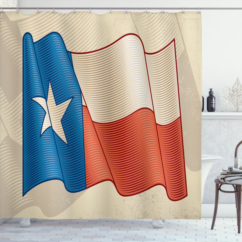 Flapping Flag Motif Shower Curtain