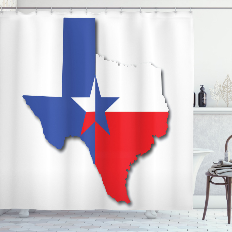 Map Outline Flag Shower Curtain